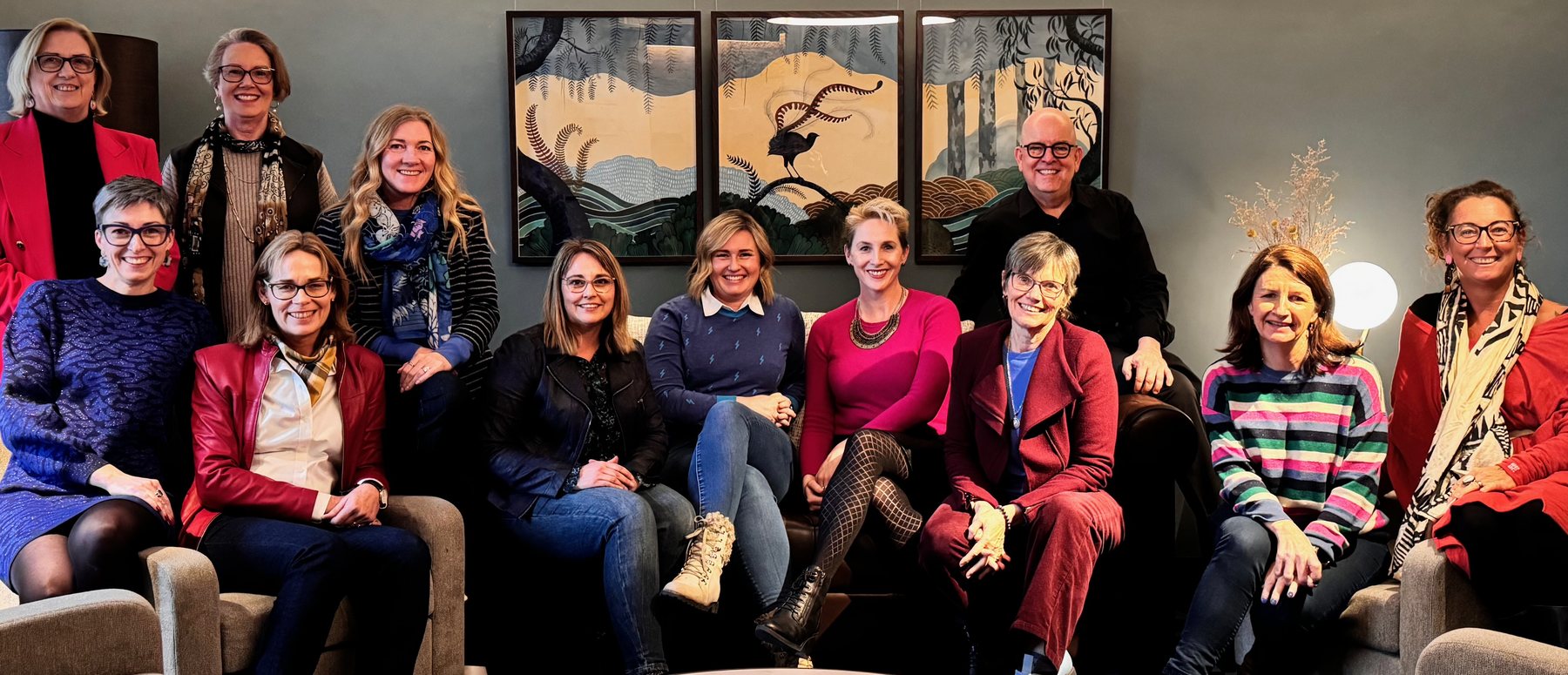HerBusiness Boardroom members together with PJ at a quarterly in-person session